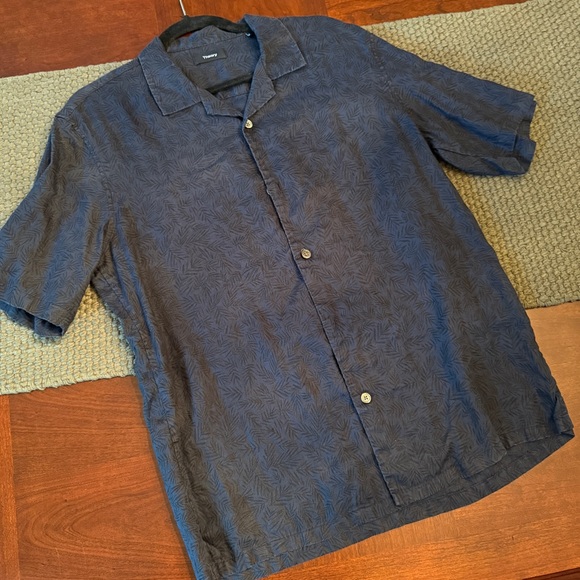 Theory Men's Dark Blue Patterned Shirt Jacket - Picture 2 of 4